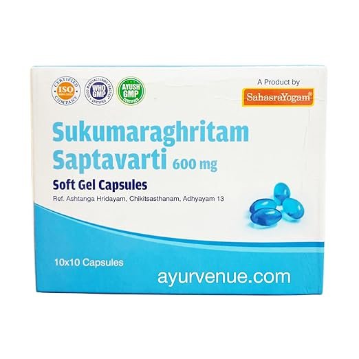 SUKUMARAGHRITAM SAPTAVARTI SOFT GEL CAPSULES 600mg (100 caps)